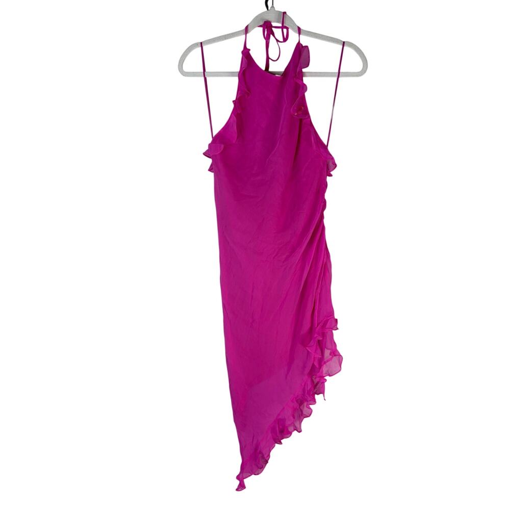 Amanda Uprichard Kalyn Mini Dress 100% Silk Ruffle Party Hoco Formal Cocktail M - Picture 4 of 13